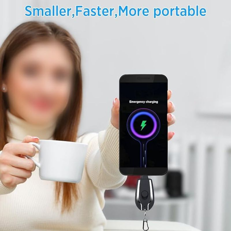 Mini Keychain Power Bank | Ultra-Compact 1500mAh Emergency Charger for Phones & Gadgets
