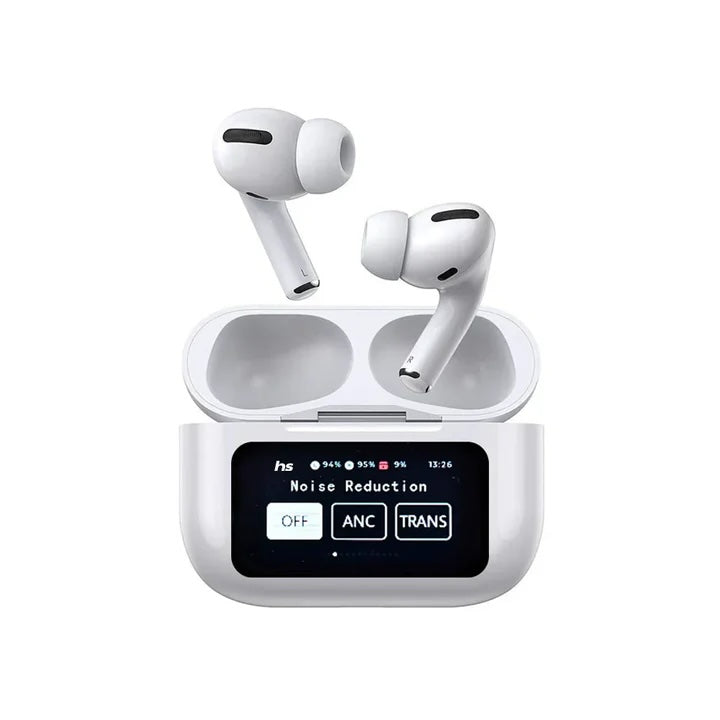 White A9 Pro ANC Earbuds with Screen | Bluetooth 5.4